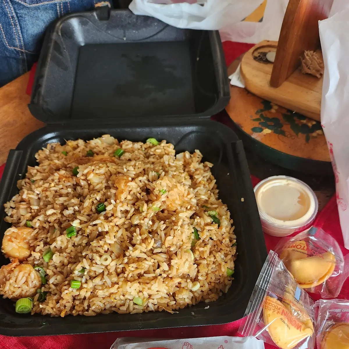 Shrimp Fried Rice and Egg Rolls
