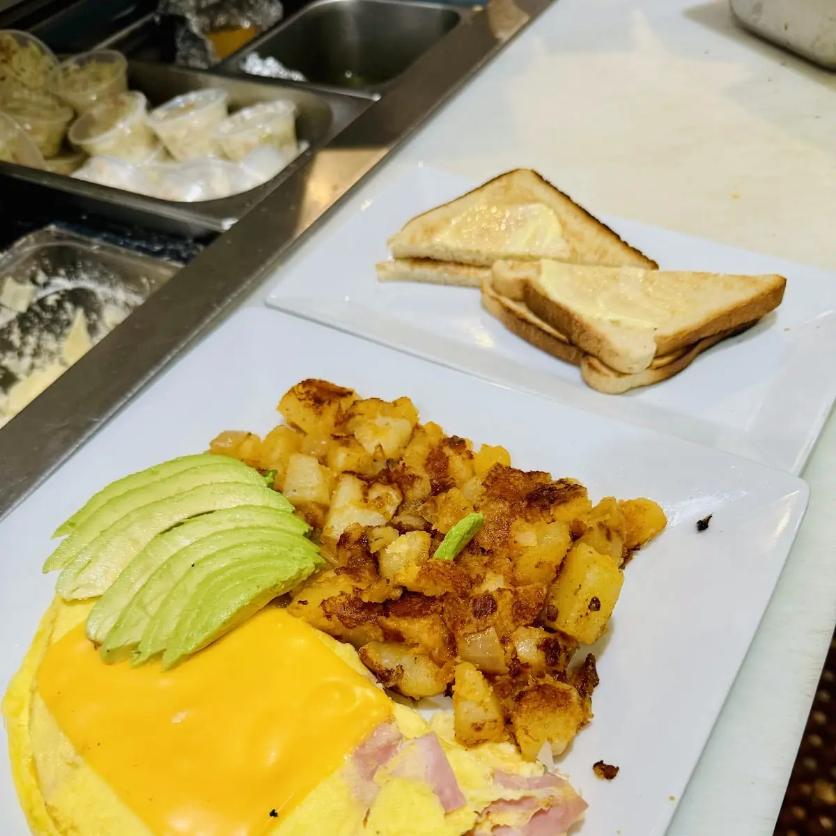 Ham & Cheese Omelette Avocado