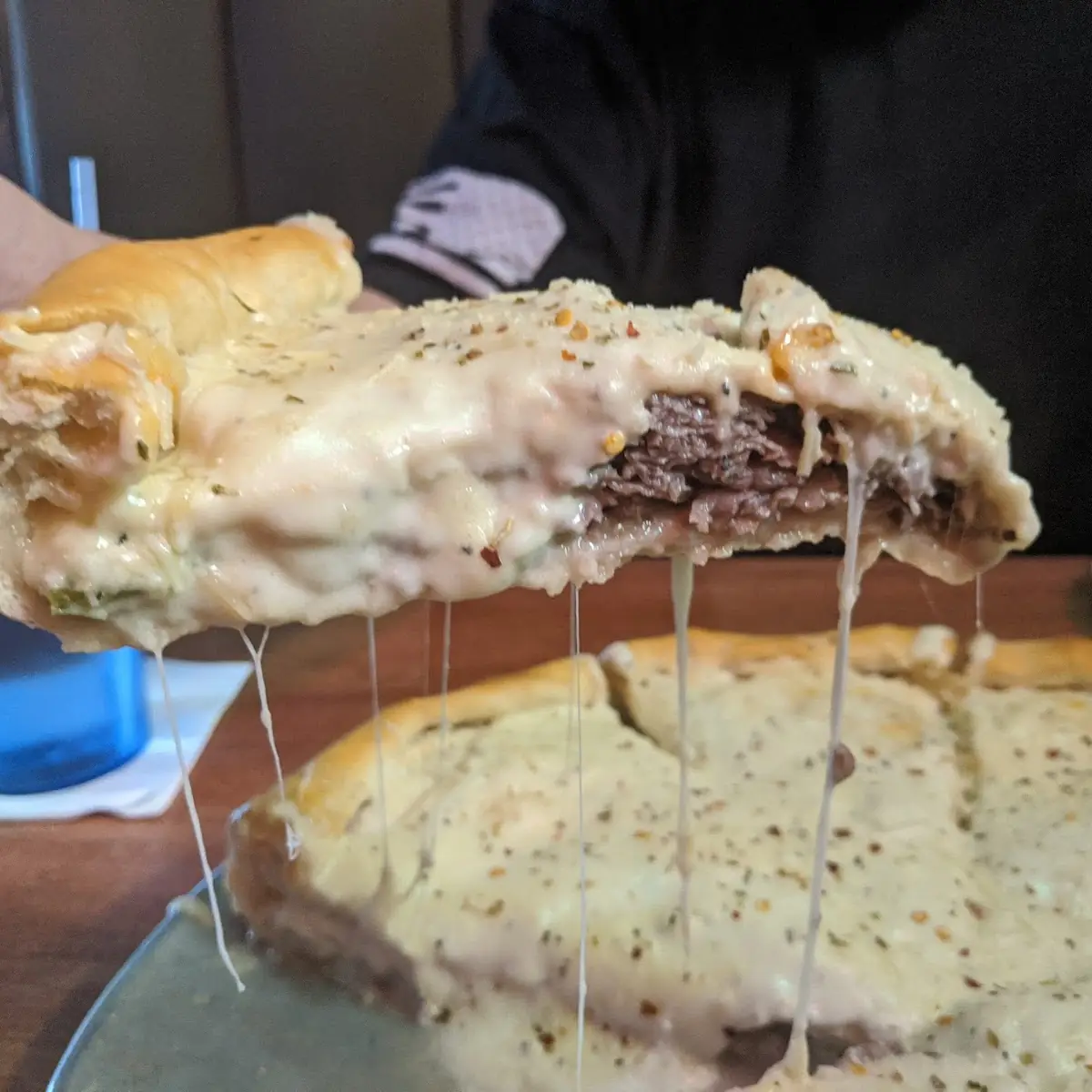 Asiago Cheesesteak Pizza