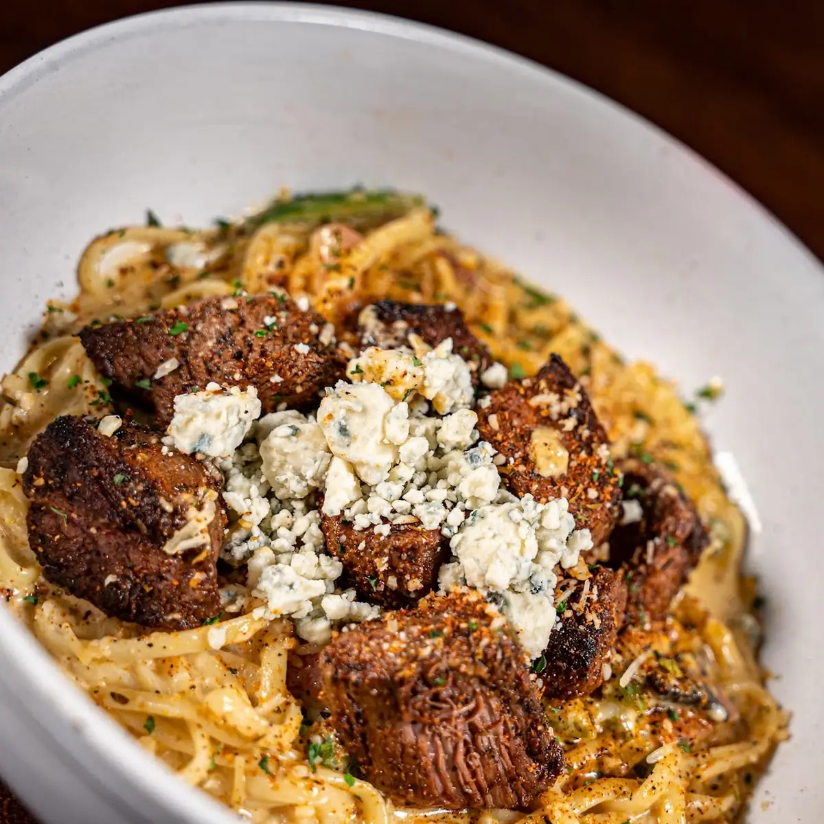 Black and Blue Steak Pasta