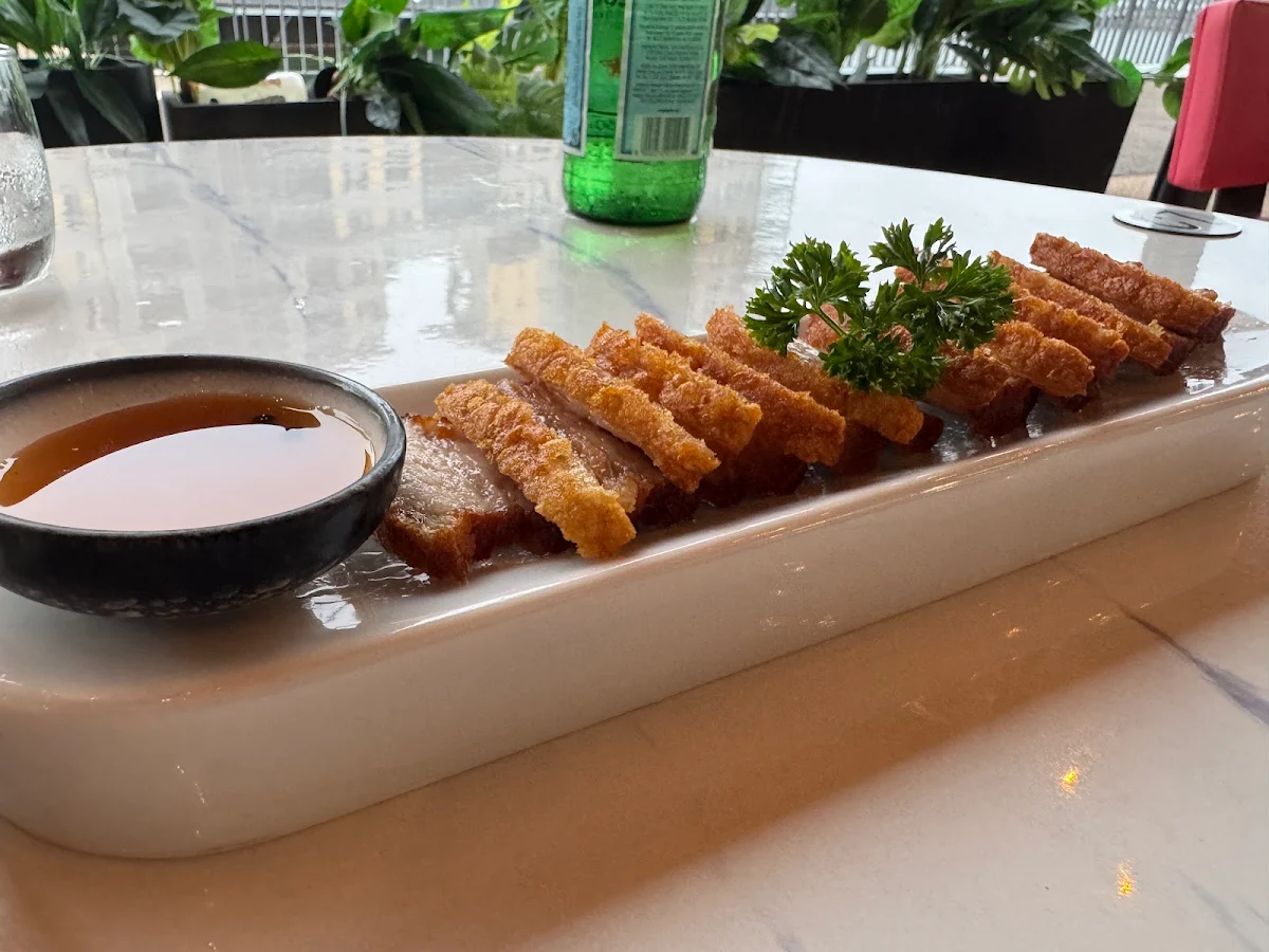 Crispy Pork Belly, Pink Chopstix