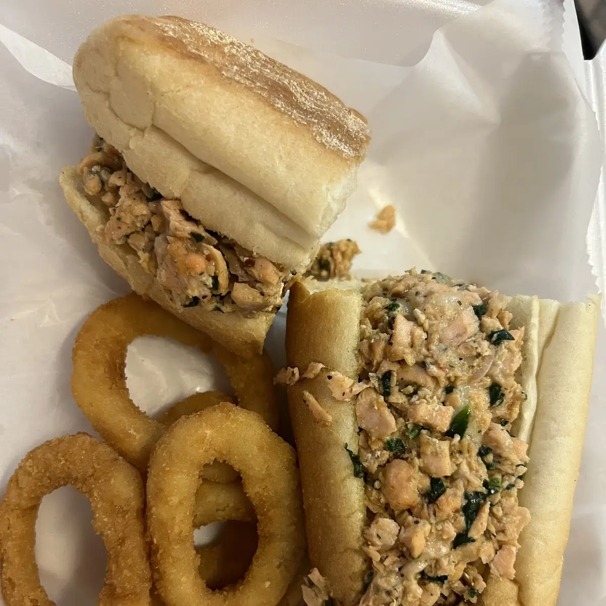 Salmon Cheesesteak Sandwich