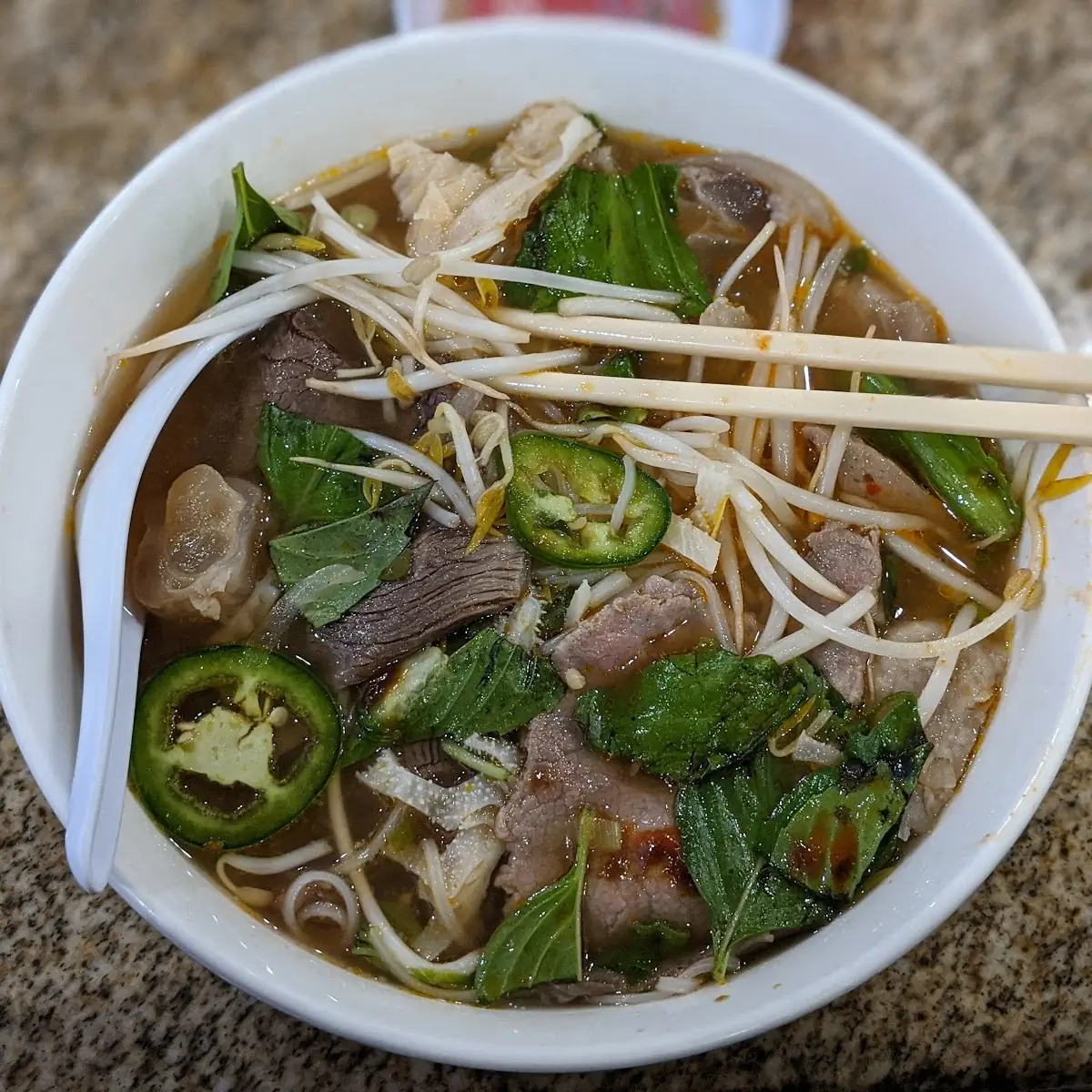 Rare Beef with Rice Noodle Soup