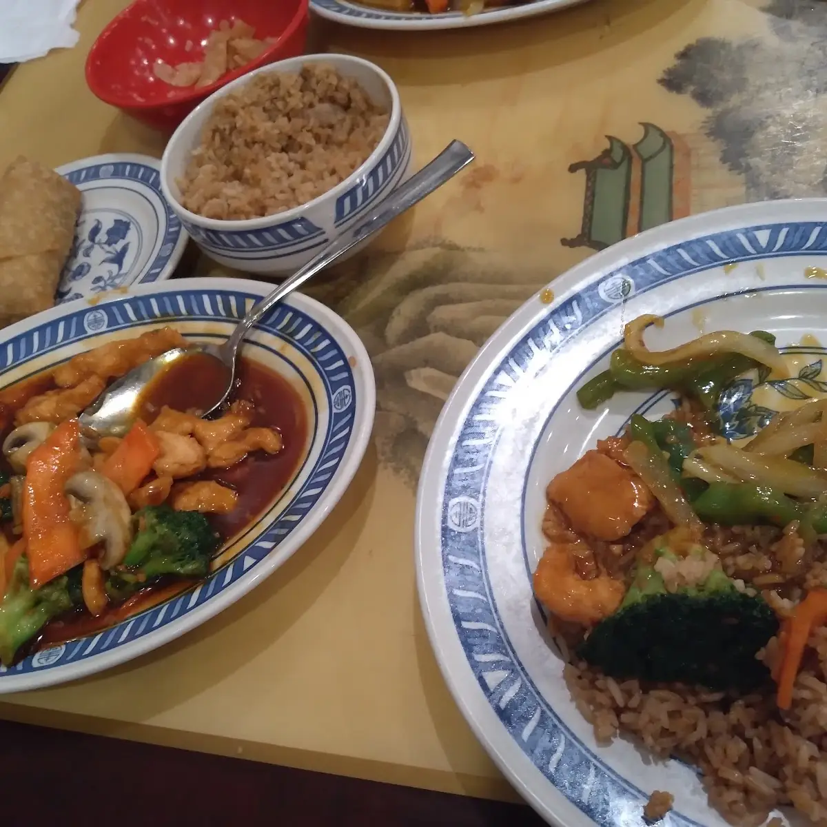 Chicken & Broccoli Garlic Chicken Fried Rice Egg Roll