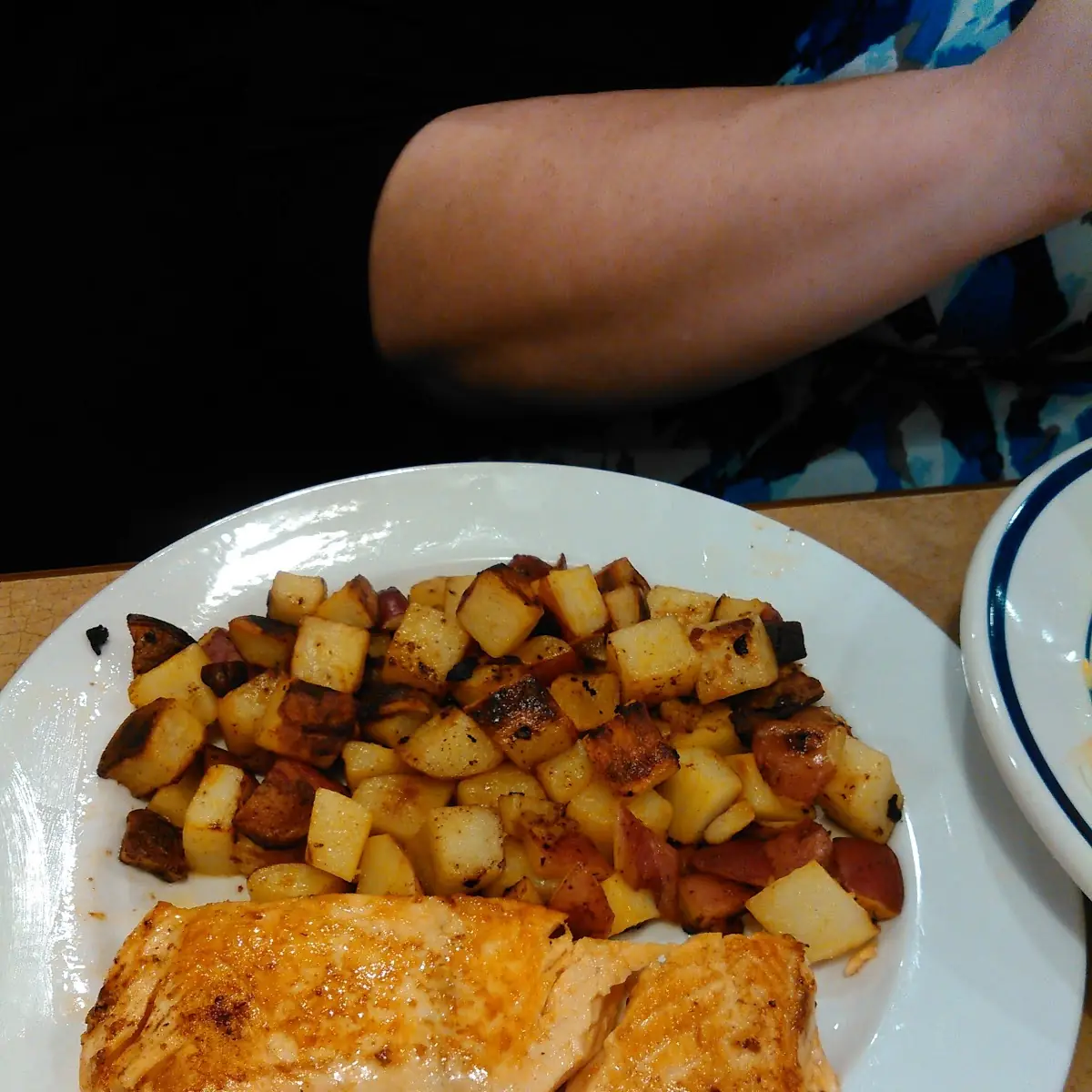 Grilled Salmon and Home Fries