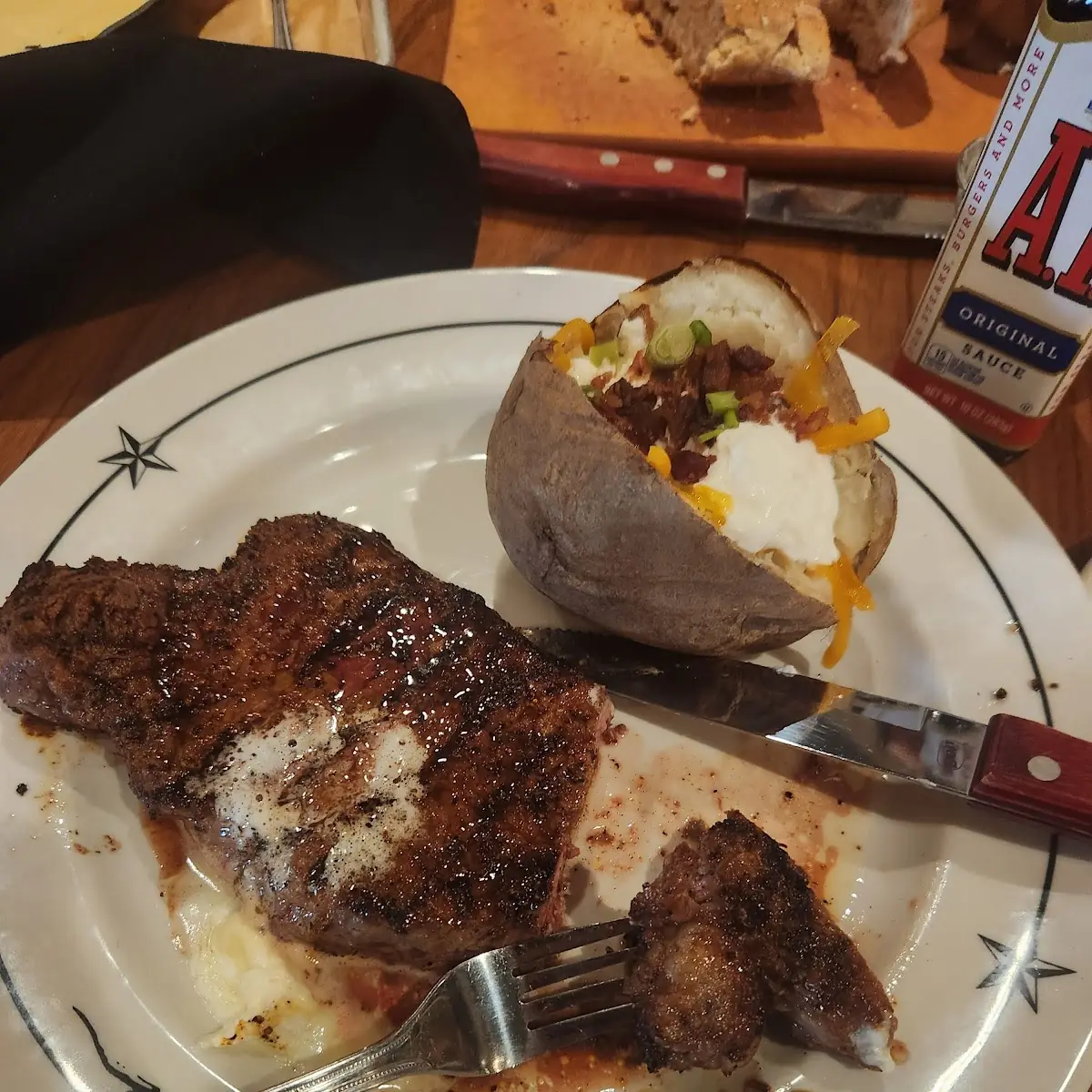 New York Strip Steak and Baked Potato