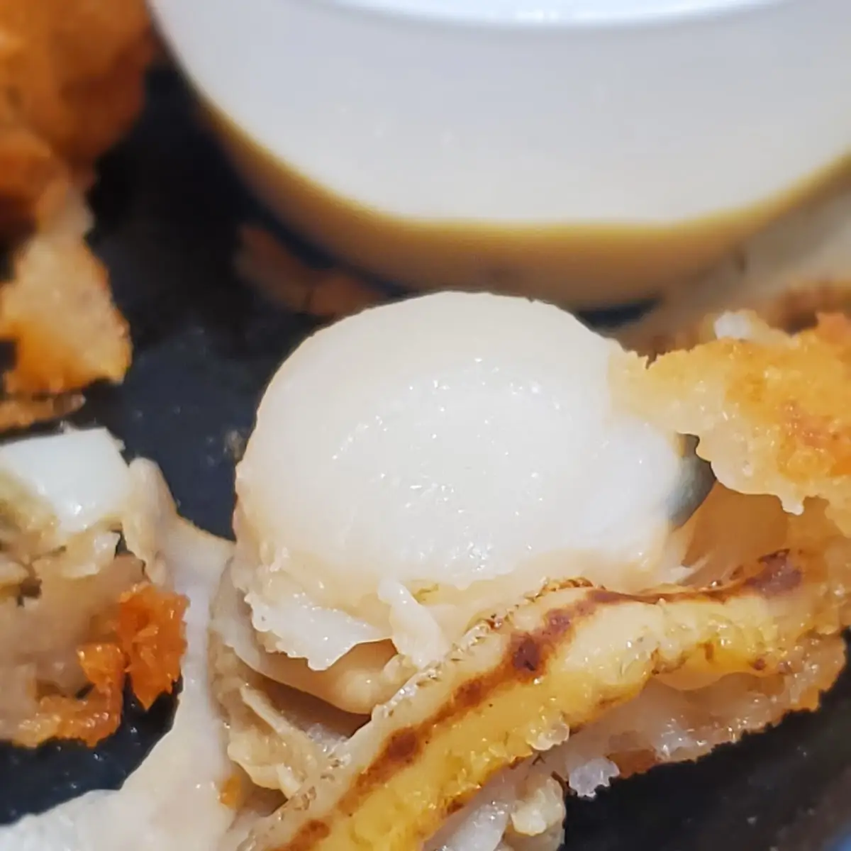 Inside of Fried Scallops Yuck