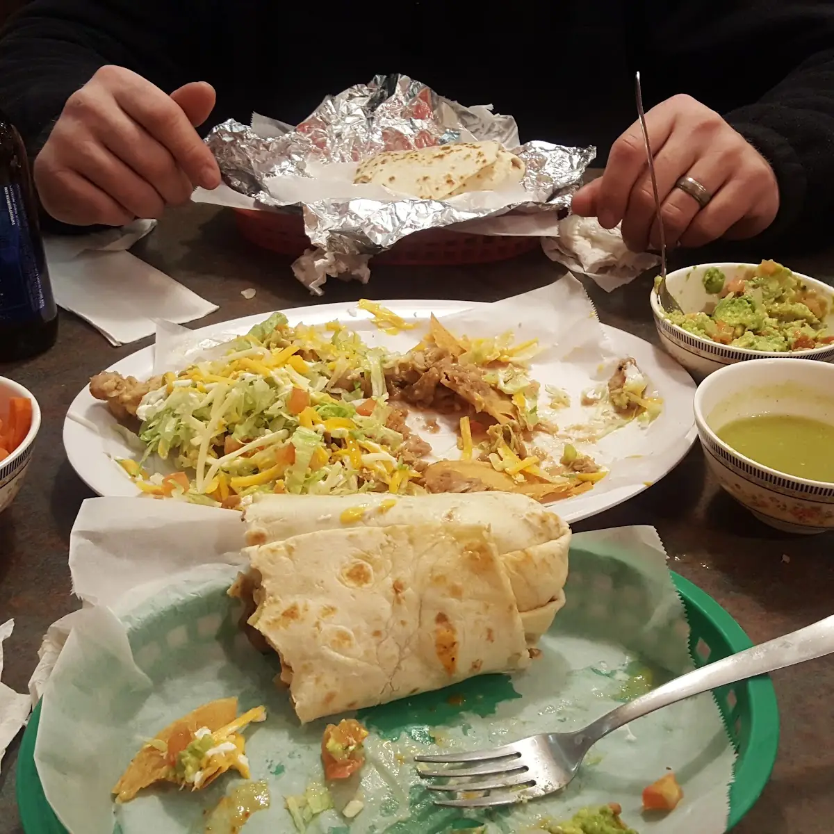 Chicken Burrito and Chicken Nachos