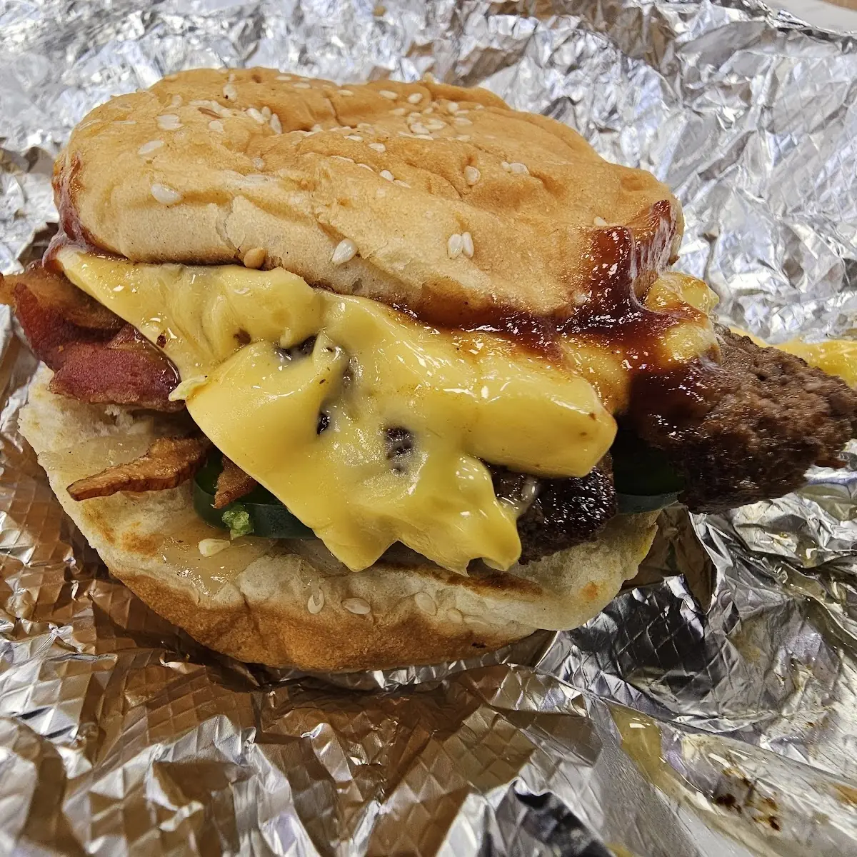 Bacon Cheeseburger with BBQ Sauce