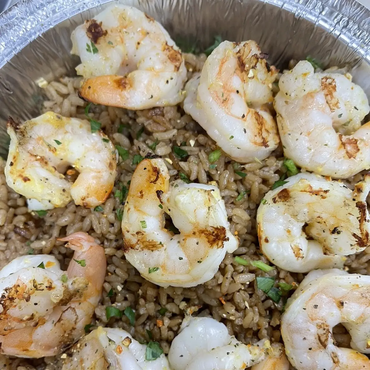 Brown Rice with Shrimp