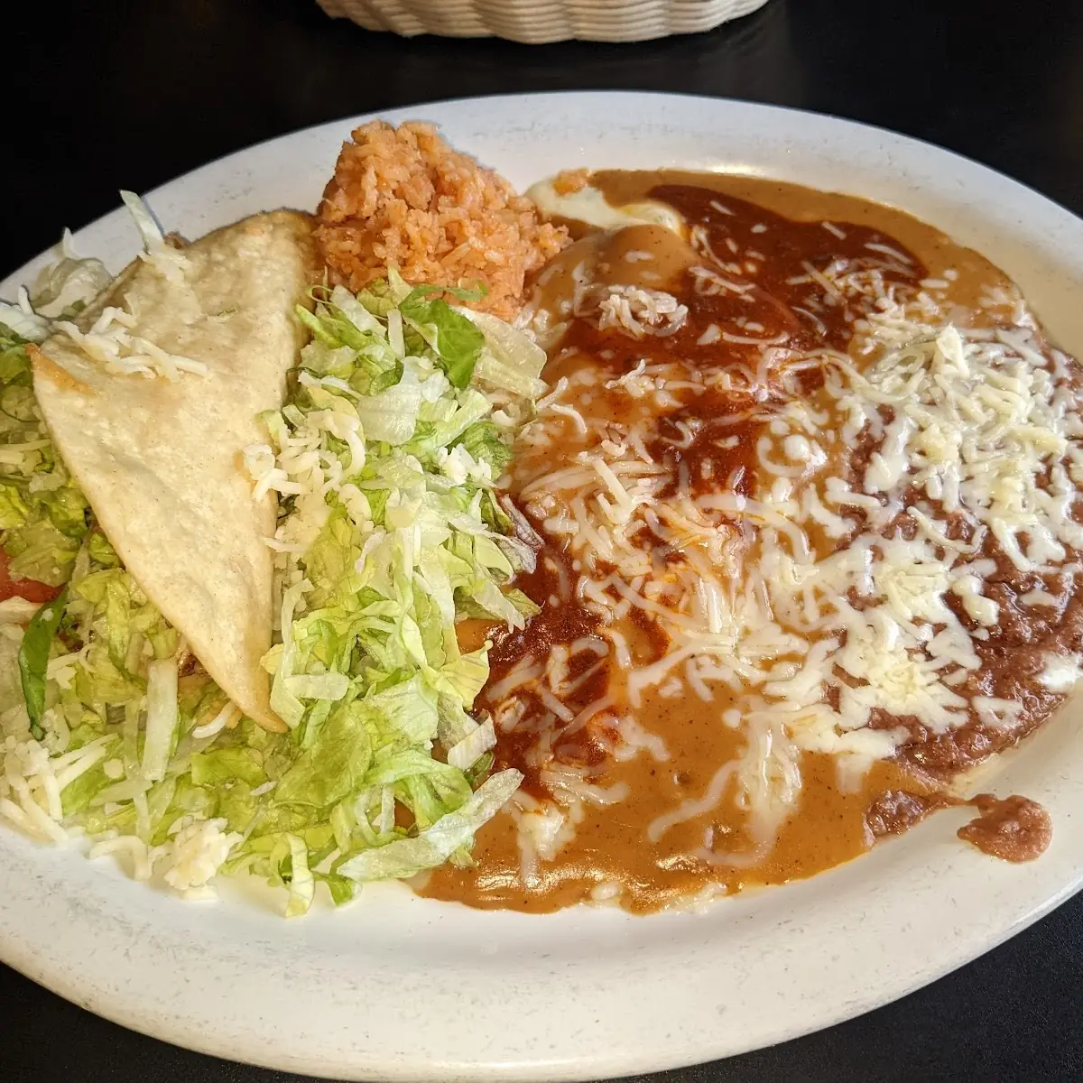 Chicken Taco and Chicken Enchilada Combo