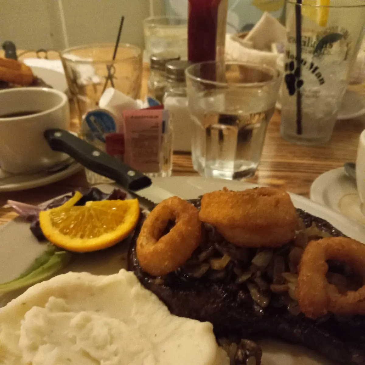 16 Oz Ribeye Steak with Garlic Mashed Potatoes