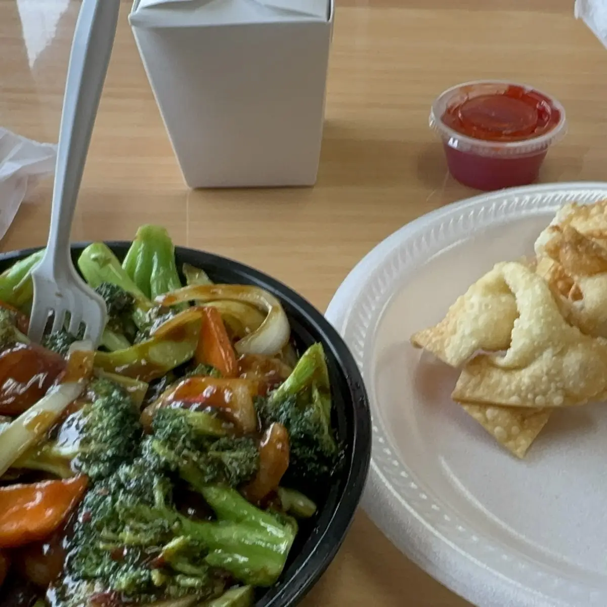 Shrimp Lo Mein Noodles and Crab Rangoon