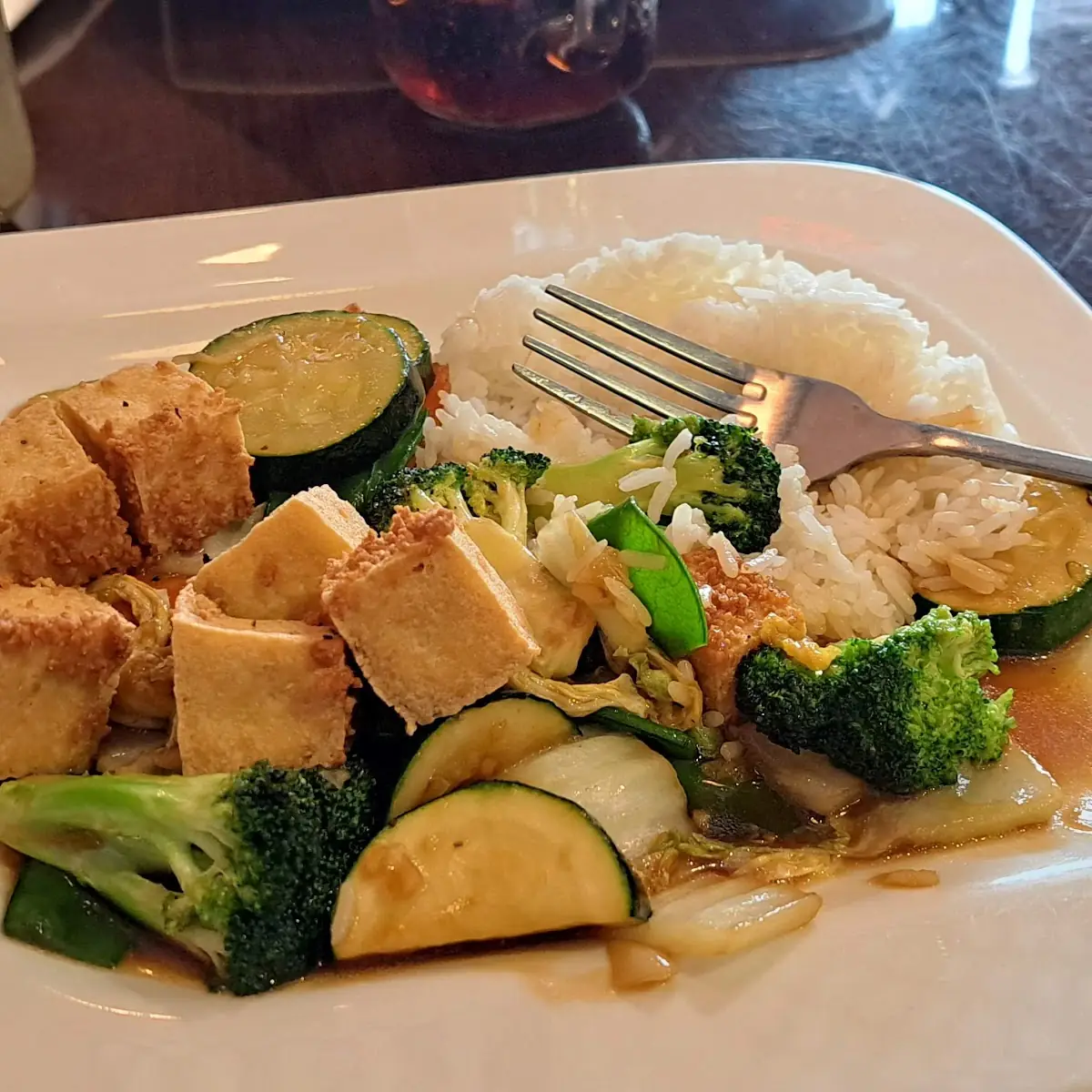 Rice with Sautéed Vegetables and Tofu
