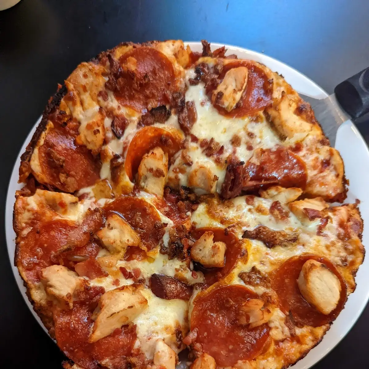Deep Dish Personal Pizza Chicken Pepperoni Bacon