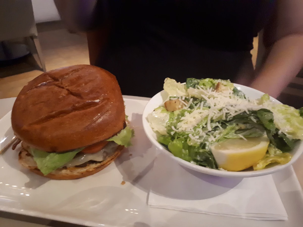 Burger and Ceasar Salad, The Well Public House at Elements Casino Chilliwack