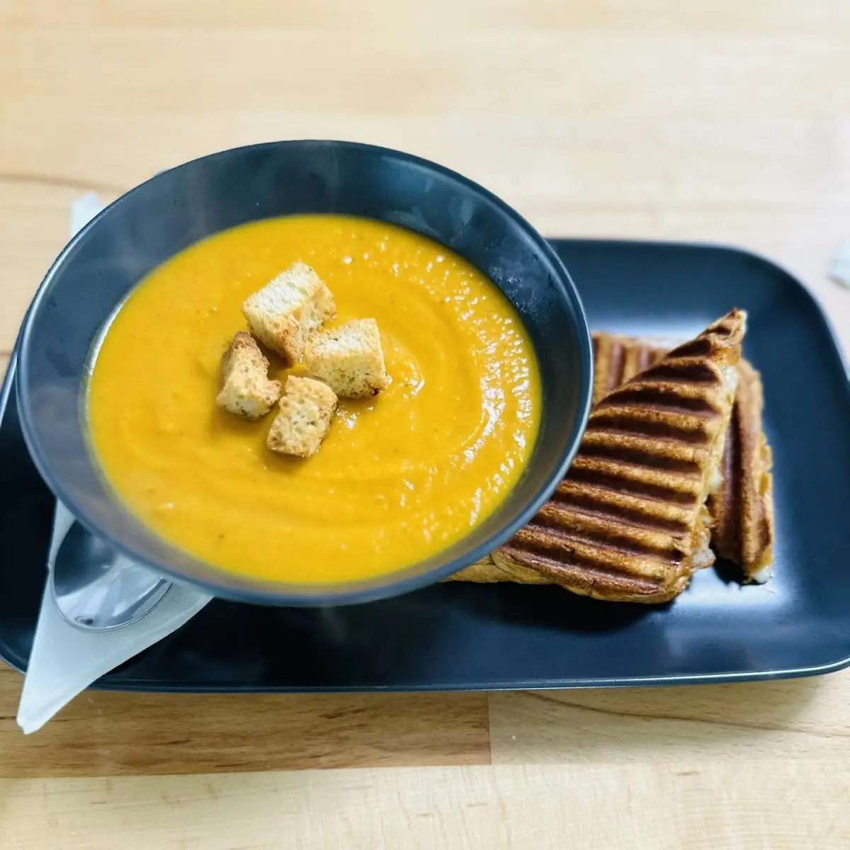 Combo Pumpkin Soup & Grill Cheese
