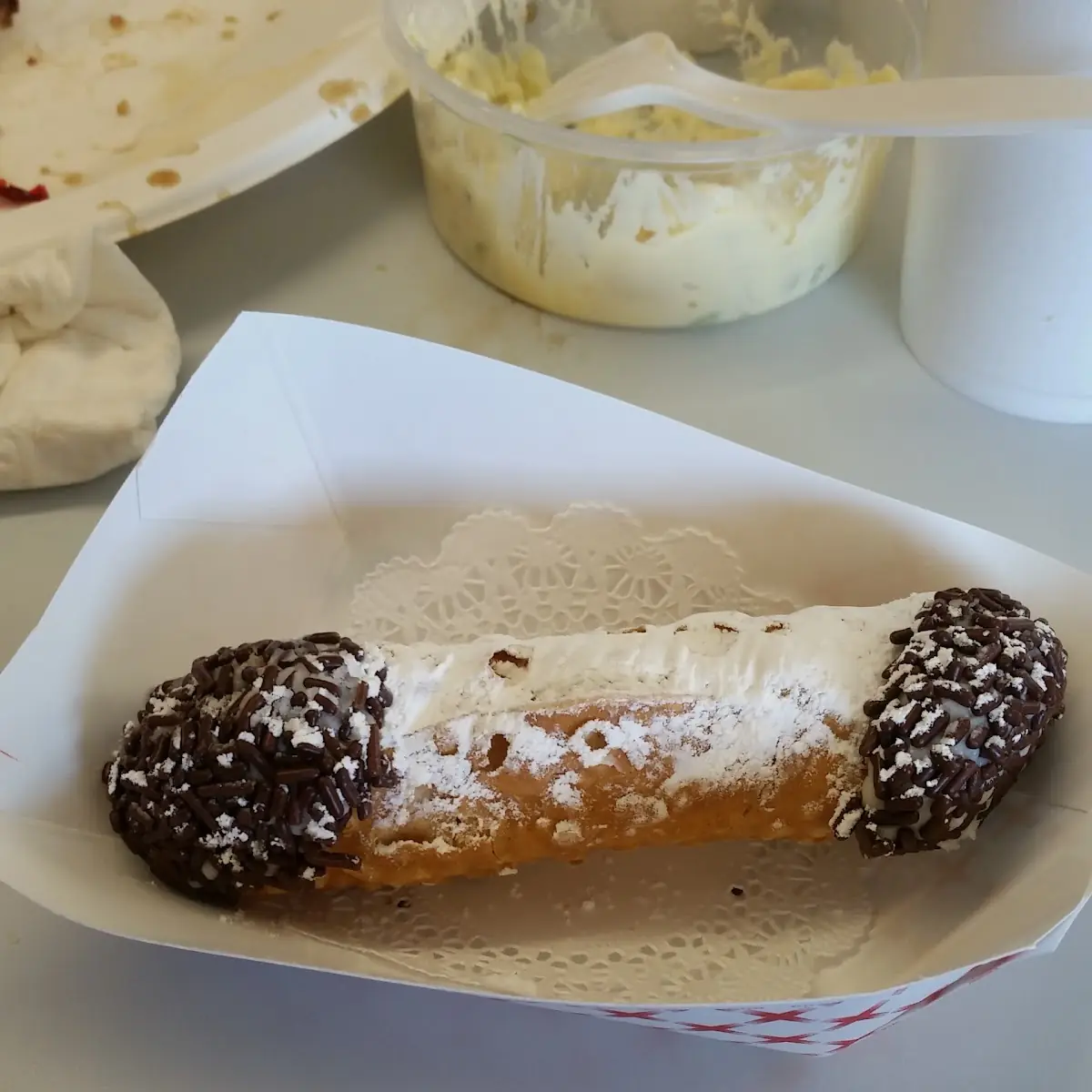 Cannoli with Chocolate Sprinkles
