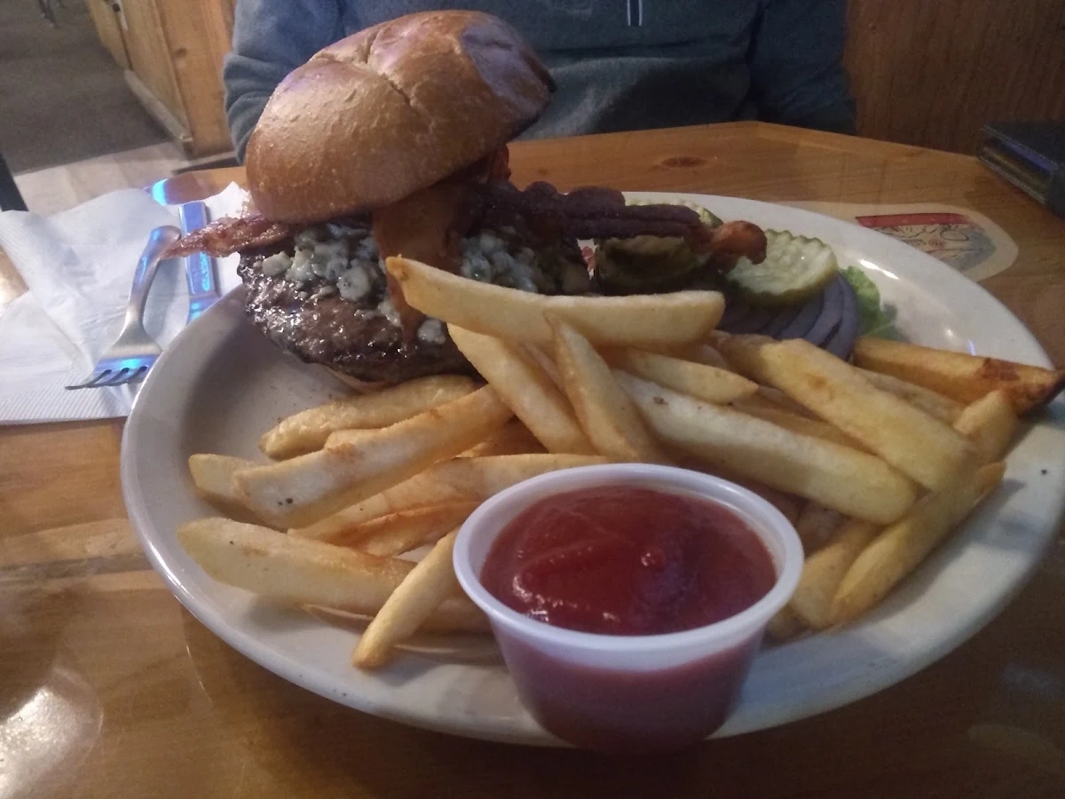 Bacon Blue Cheese Burger and Fries