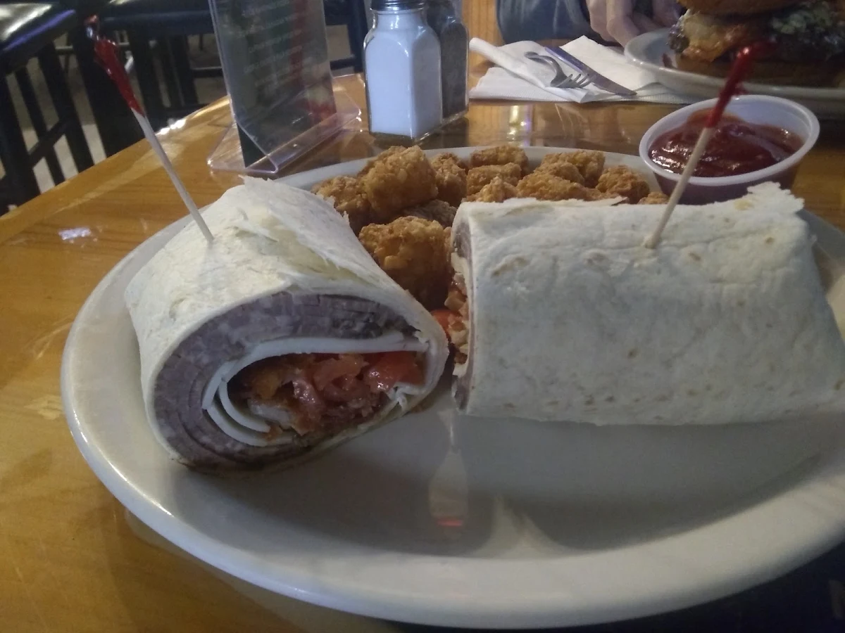 Roast Beef Wrap with Tater Tots