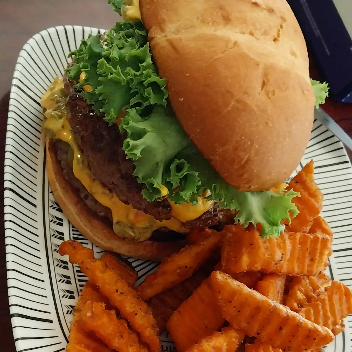 Beefeater Burger and Sweet Potato Fries
