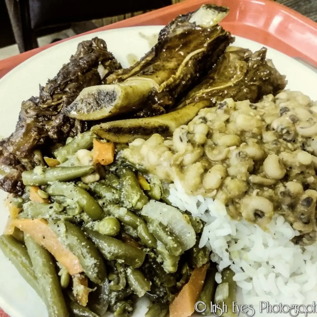 Beef Ribs with String Beans and White Rice