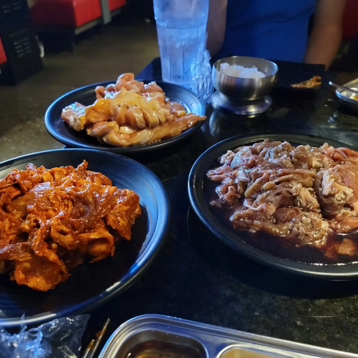 Garlic Pork Spicy Chicken and K-Beef Steak