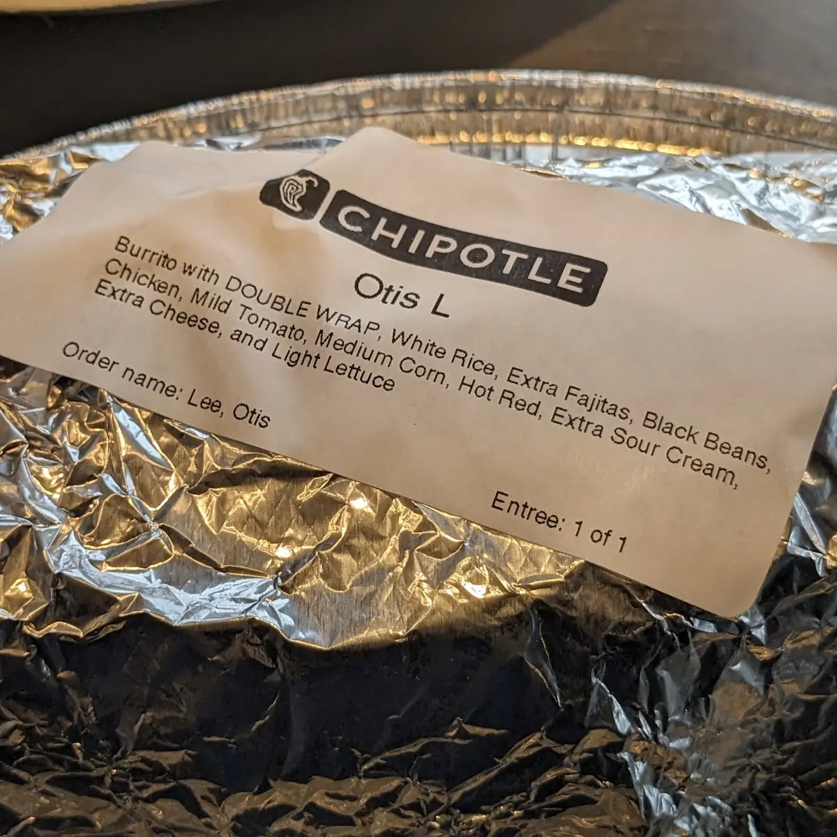 Chipotle Honey Chicken Burrito