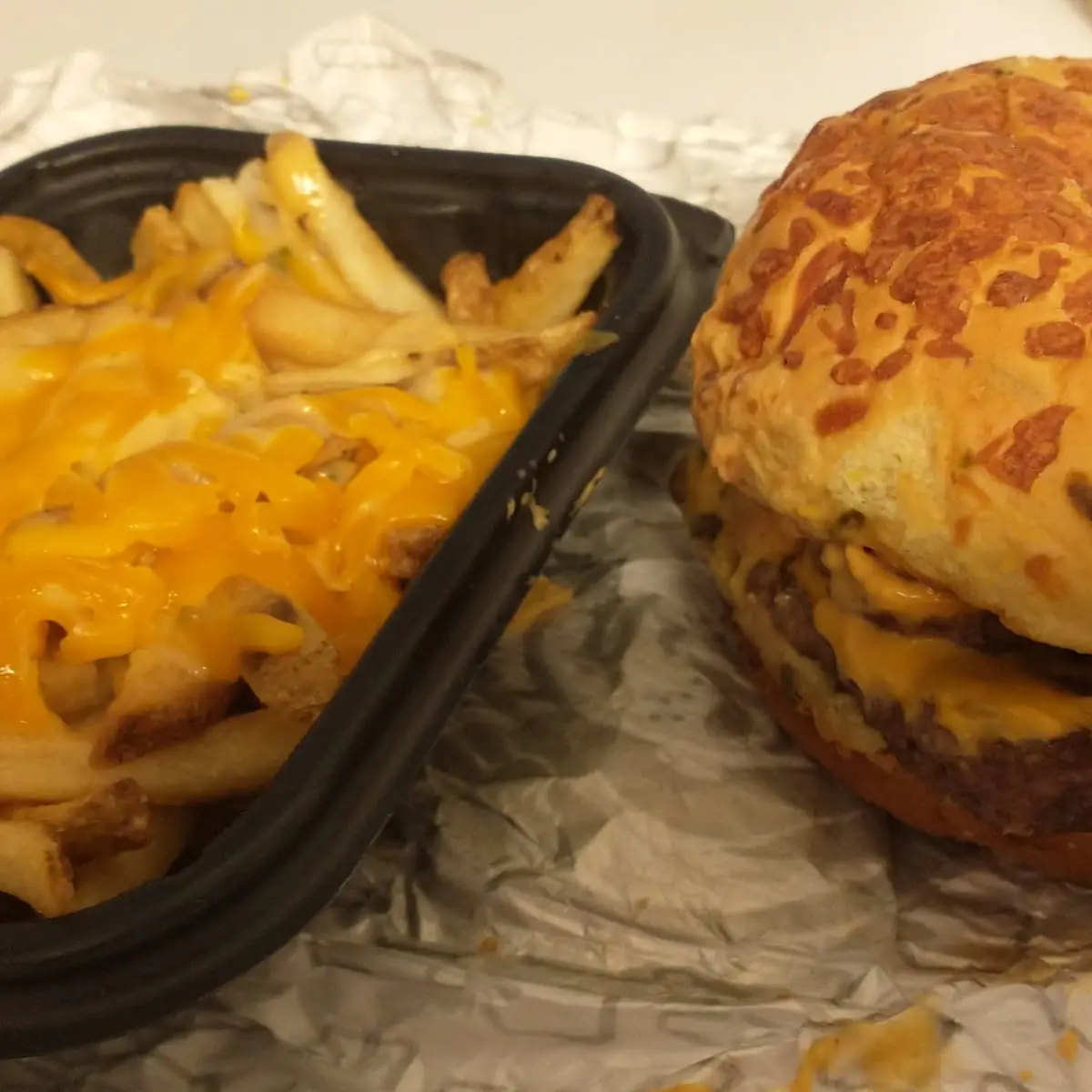 Loaded Nacho Double Cheeseburger & Queso Fries