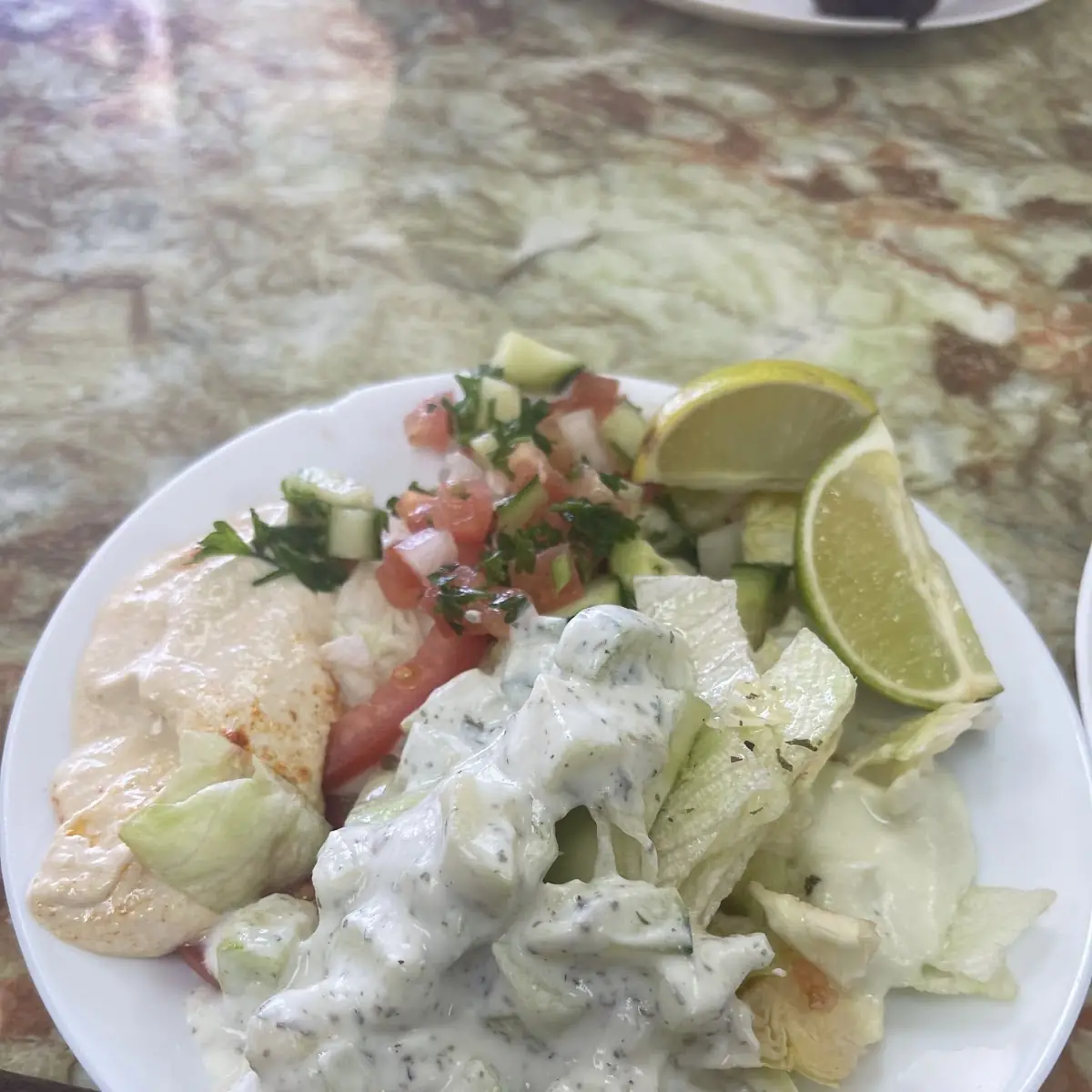 Salad and Hummus from Buffet