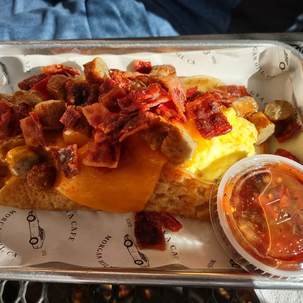Breakfast Crepe with Bacon Sausage