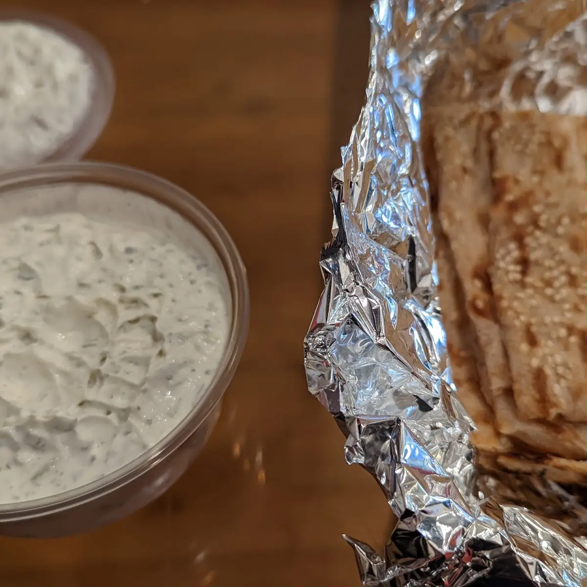 Iranian Flat Bread and Cucumber Yogurt