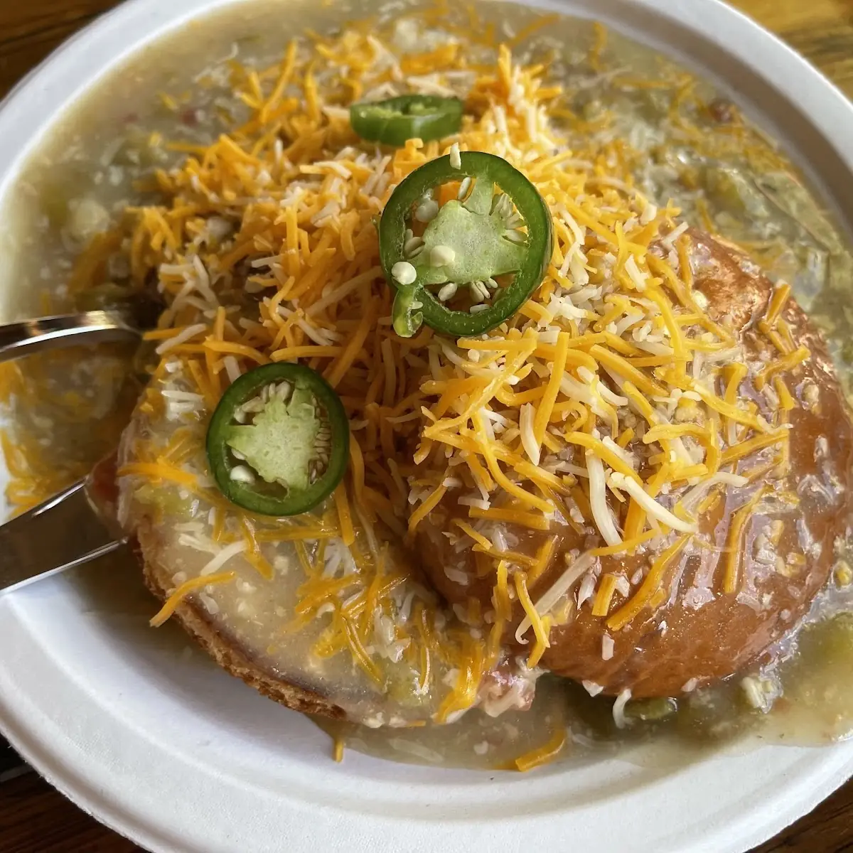 Smothered Green Chile Cheeseburger