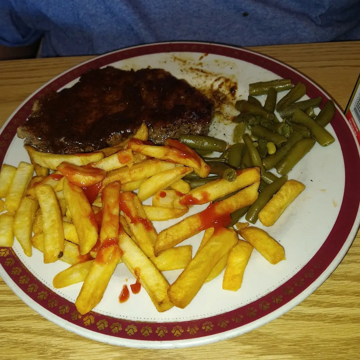 NY Strip Steak Fries Green Beans