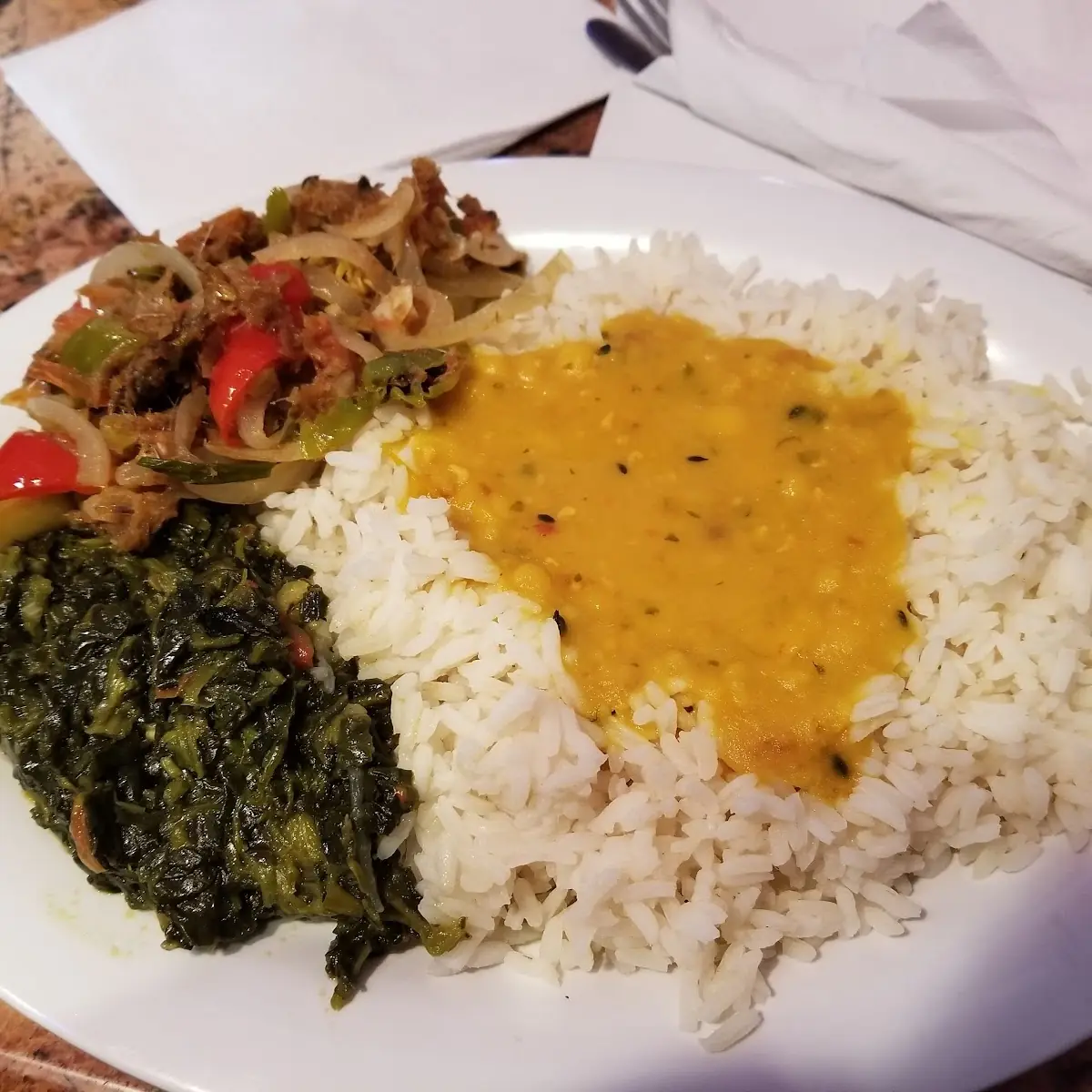 Rice Peas Spinach Smoked Herring