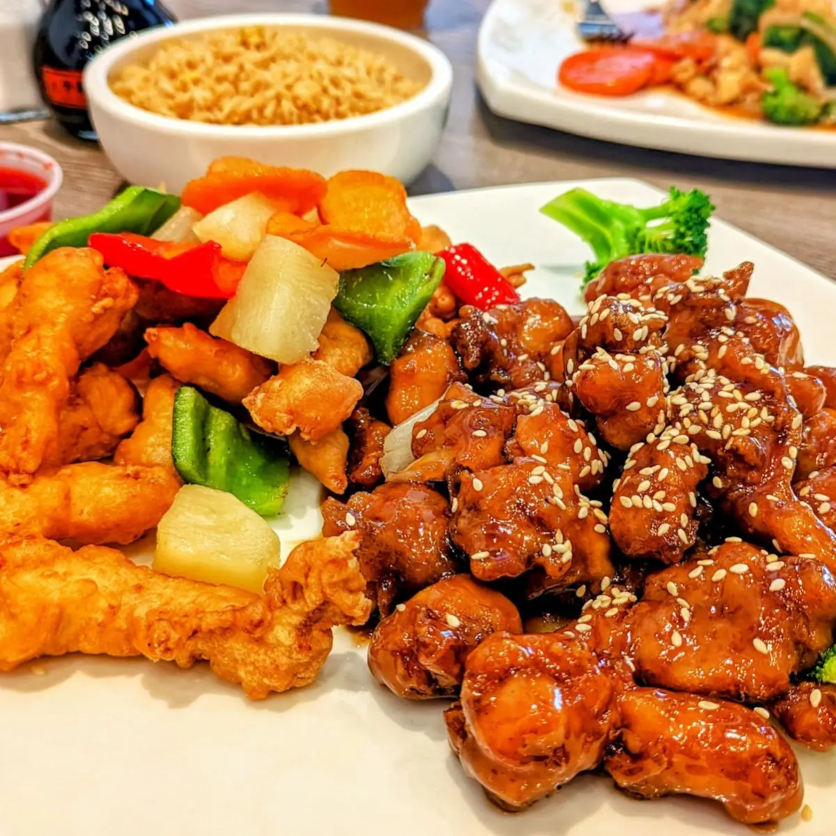 Sesame Chicken with Fried Rice
