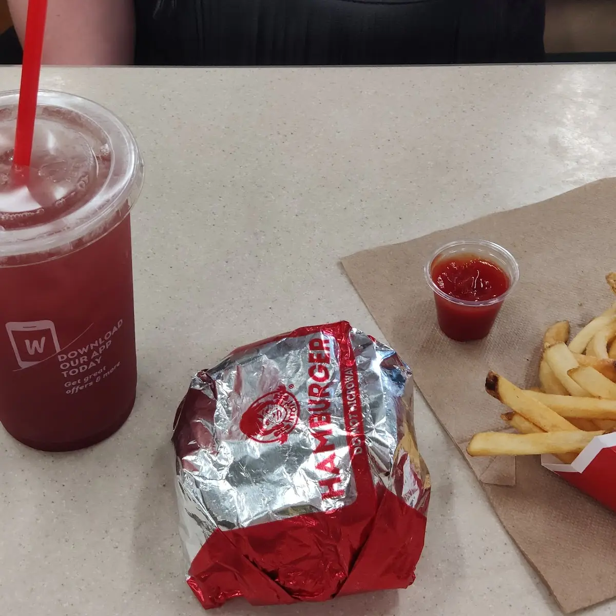 Smoothie Bacon Cheeseburger Mit Pommes Frites