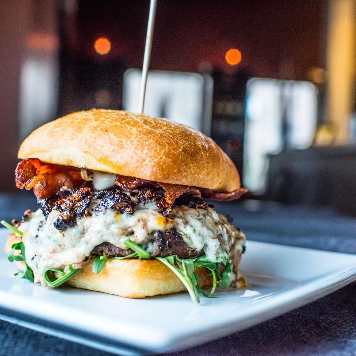 Roasted Garlic Gorgonzola Burger