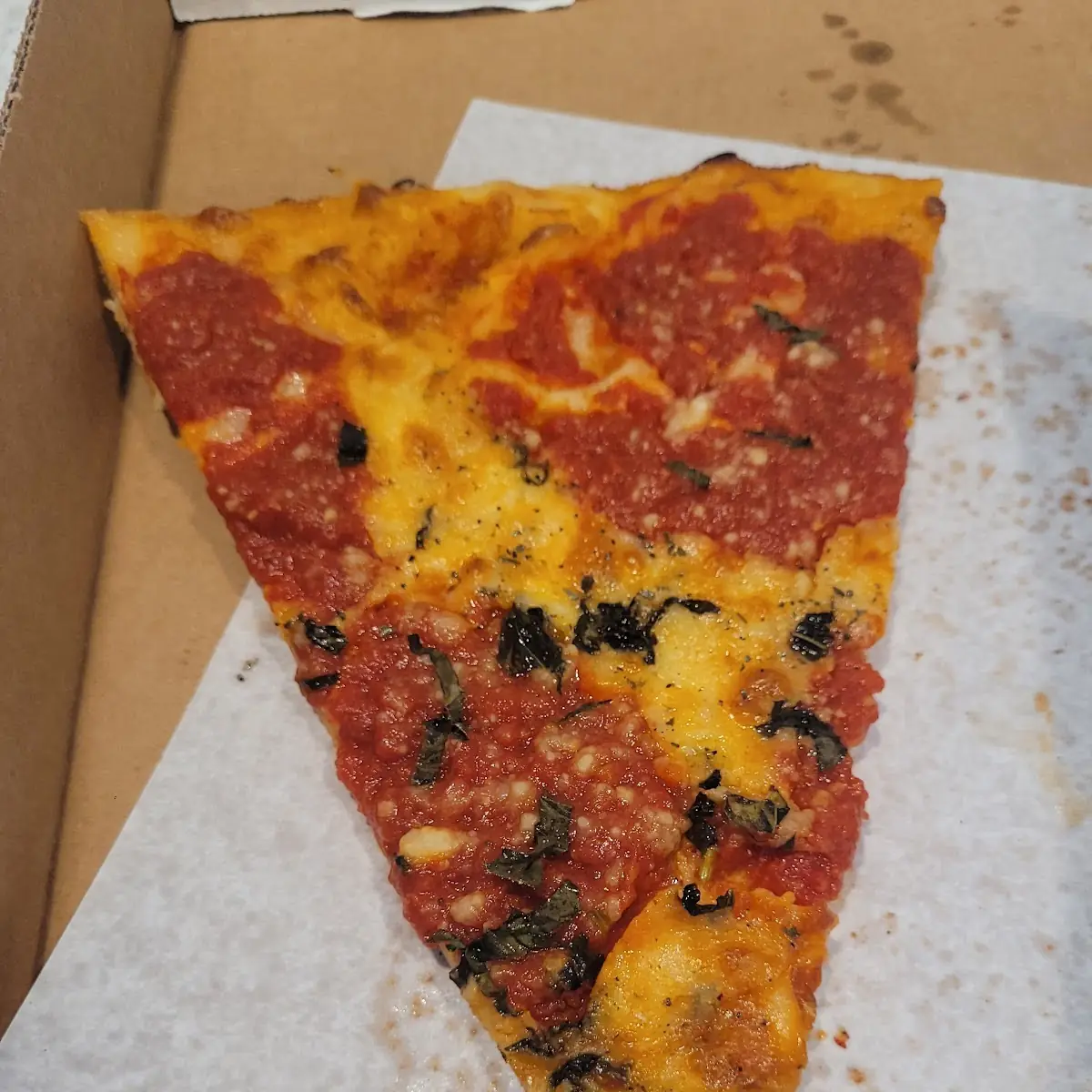 Triangle Grandma Pizza Slice