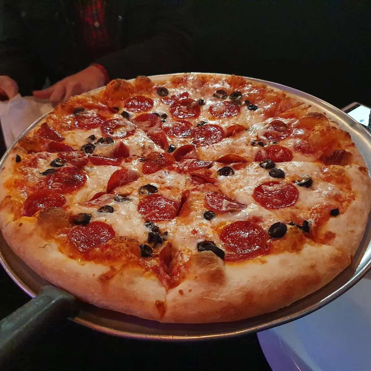 Cheese Pizza with Black Olive and Peperoni