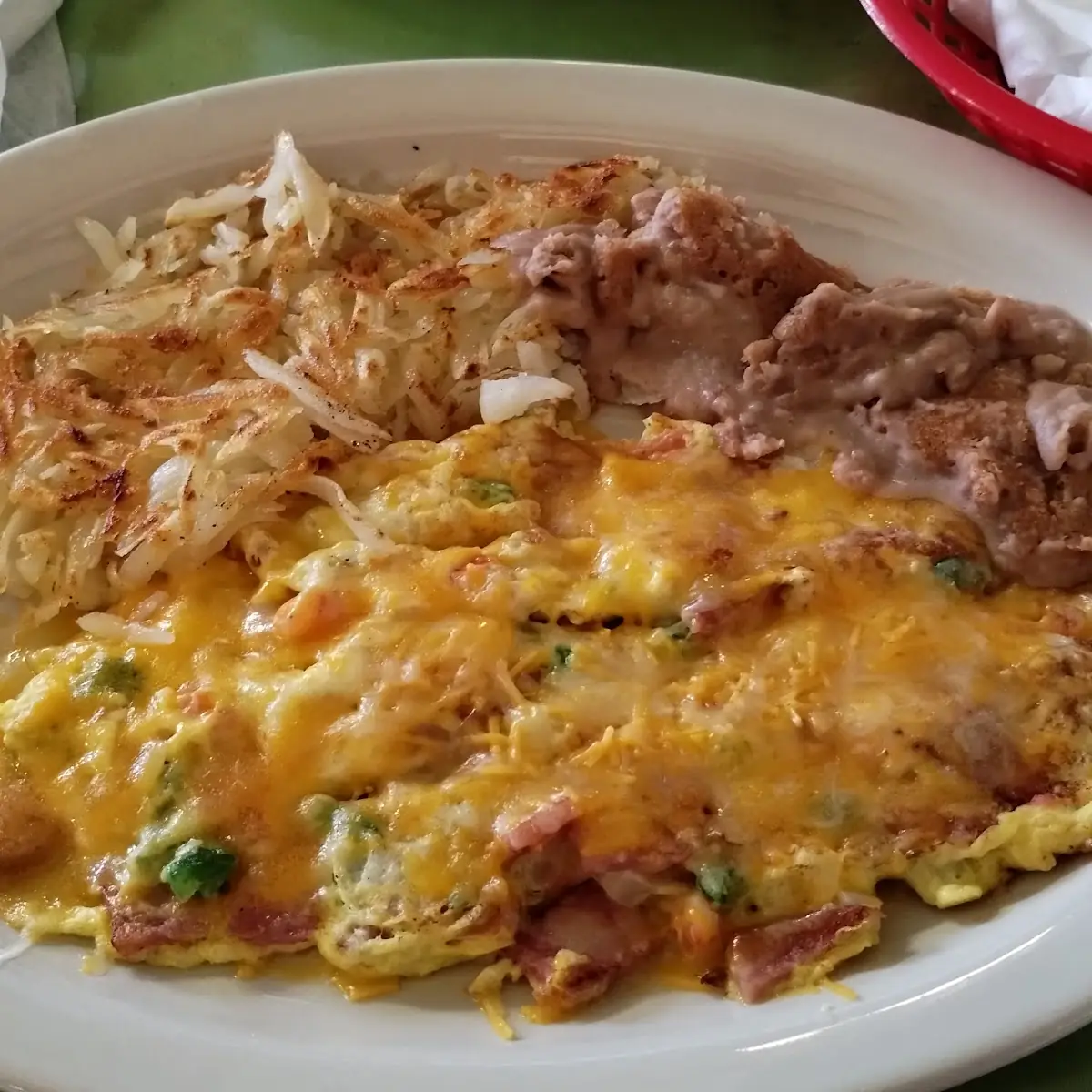 Machaca Hash Browns Beans