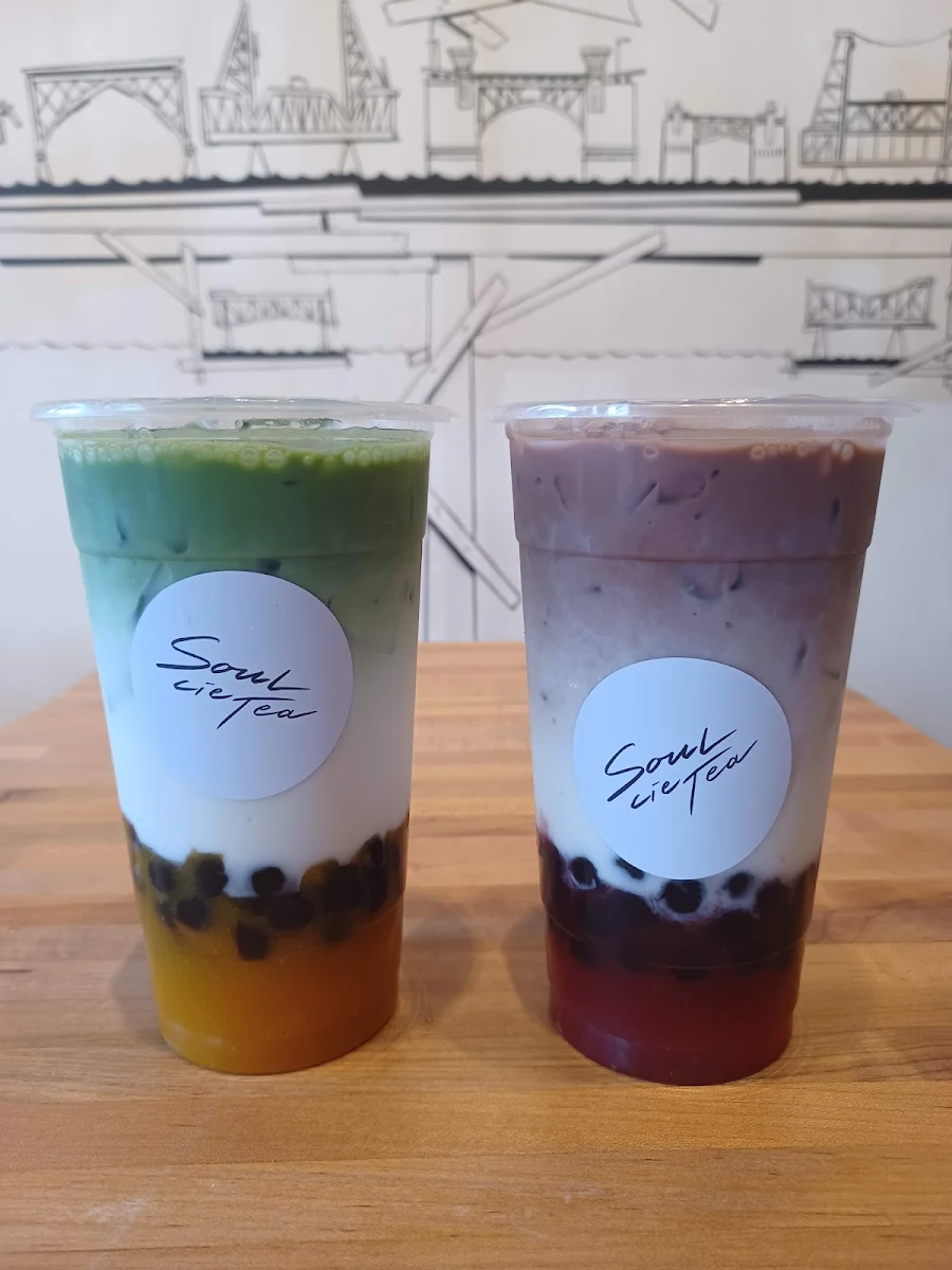 Mango Matcha with Boba