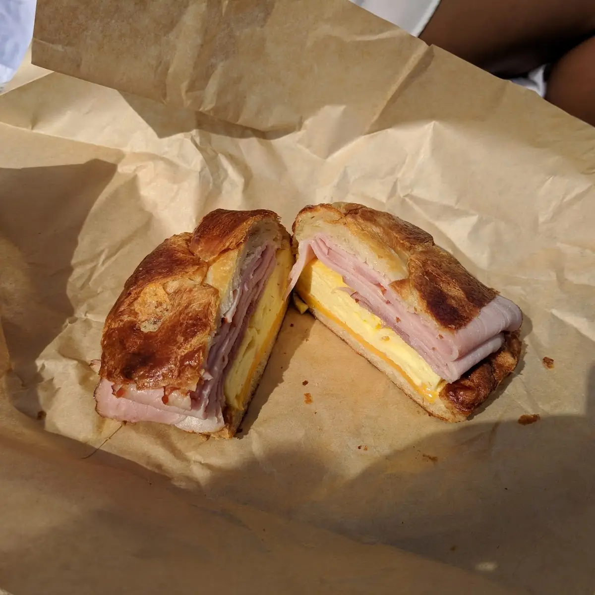 Ham Egg and Cheese Breakfast Sandwich