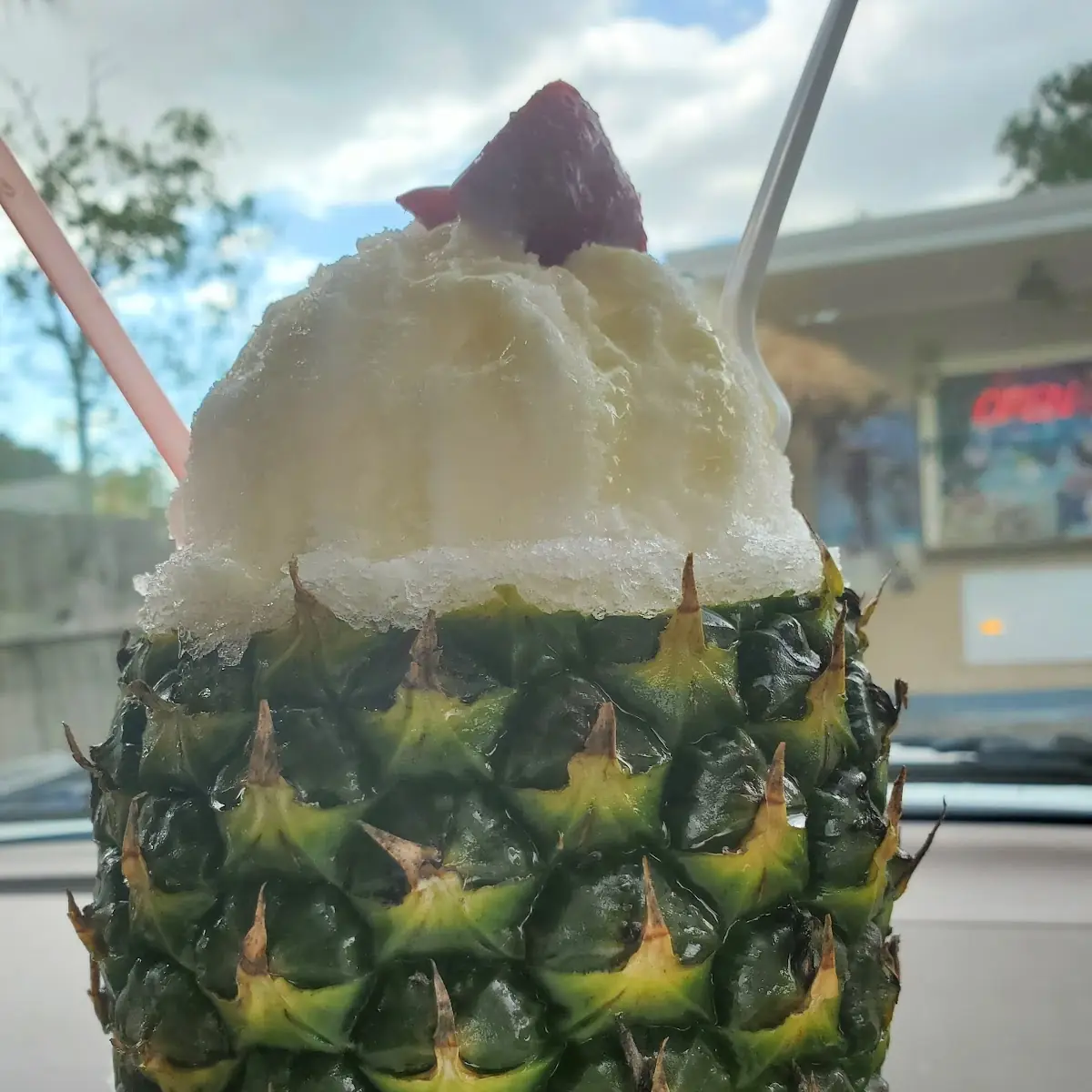 Pina Colada Pineapple Bowl with Creme