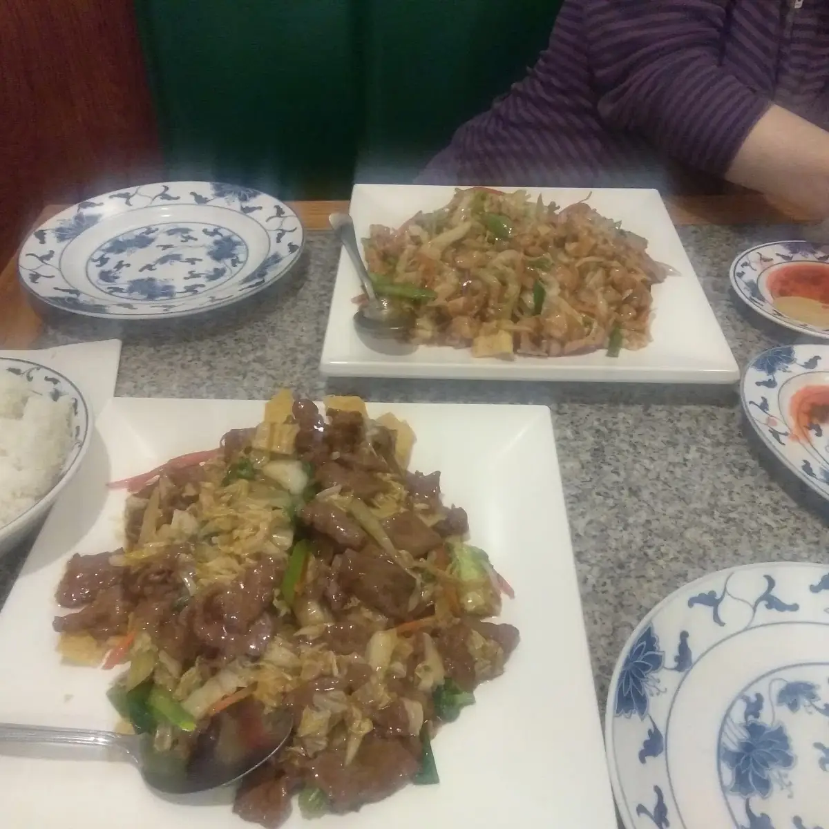 Chicken Chow Mein and Beef and Broccoli