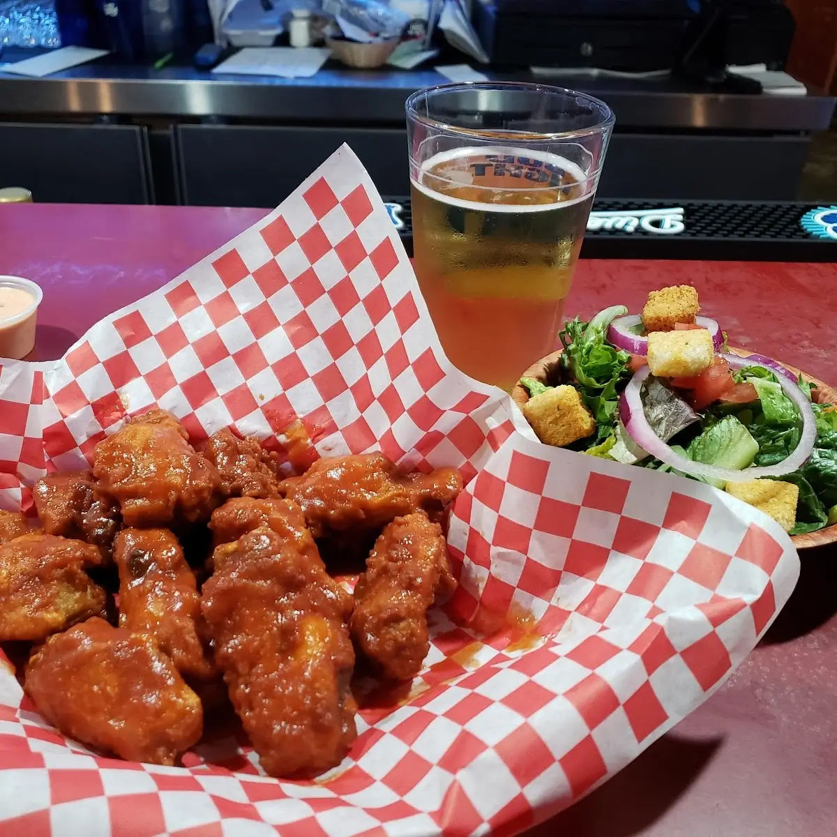 Spicy BBQ Wings & Side Salad