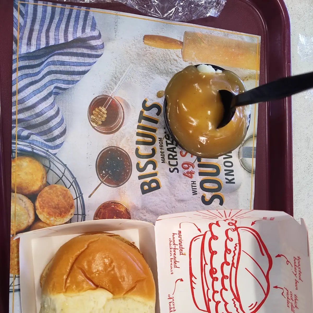 Chicken Sandwich and Mashed Potatoes with Gravy