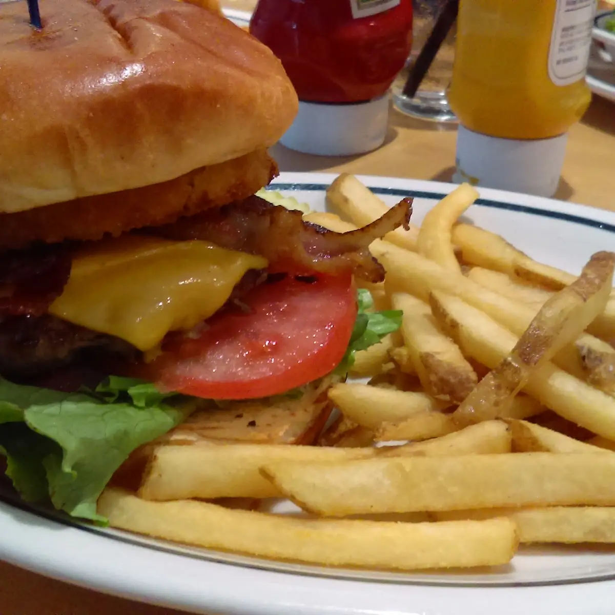 Cowboy BBQ Cheese Burger and Fries
