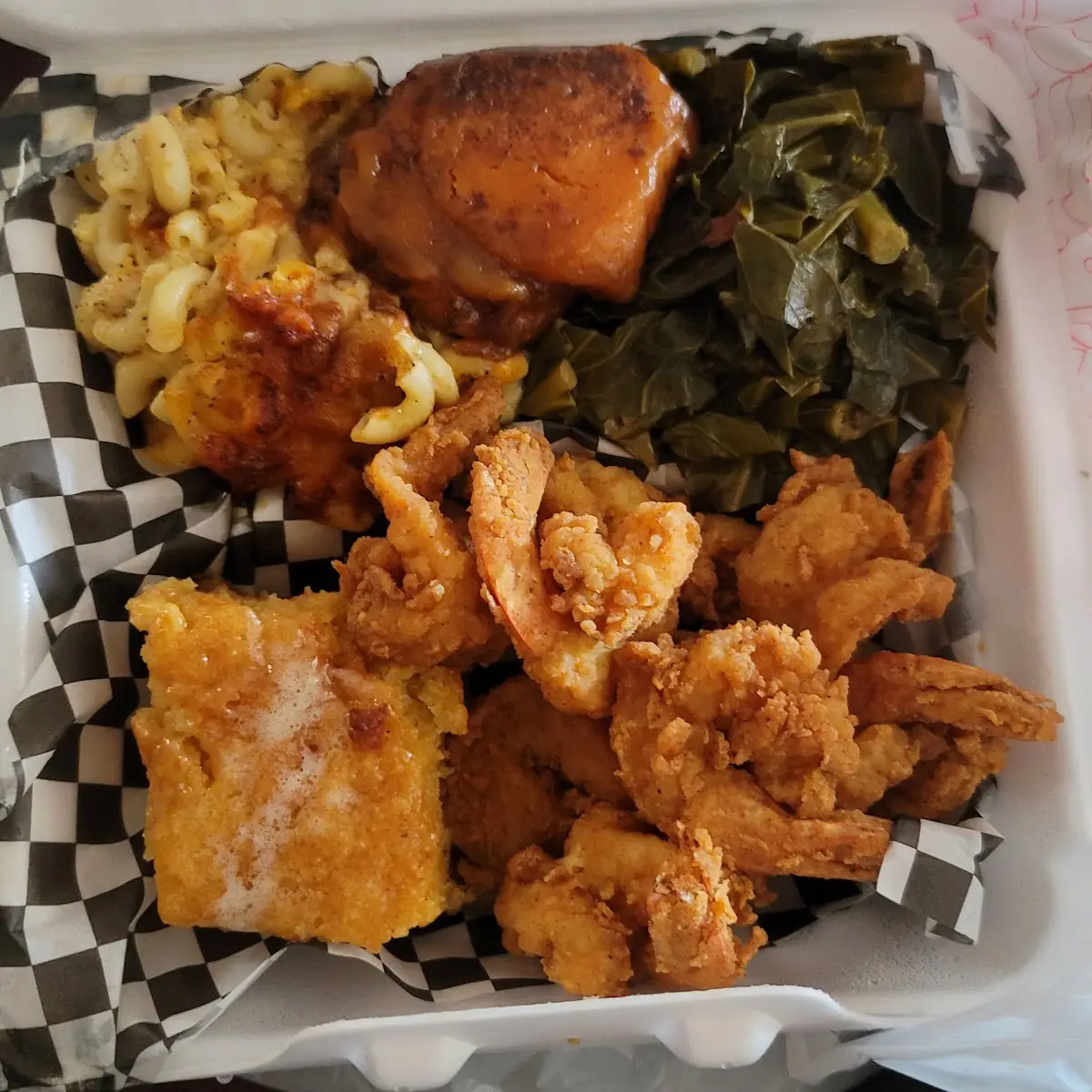 Mini Fried Chicken Collard Greens Cornbread