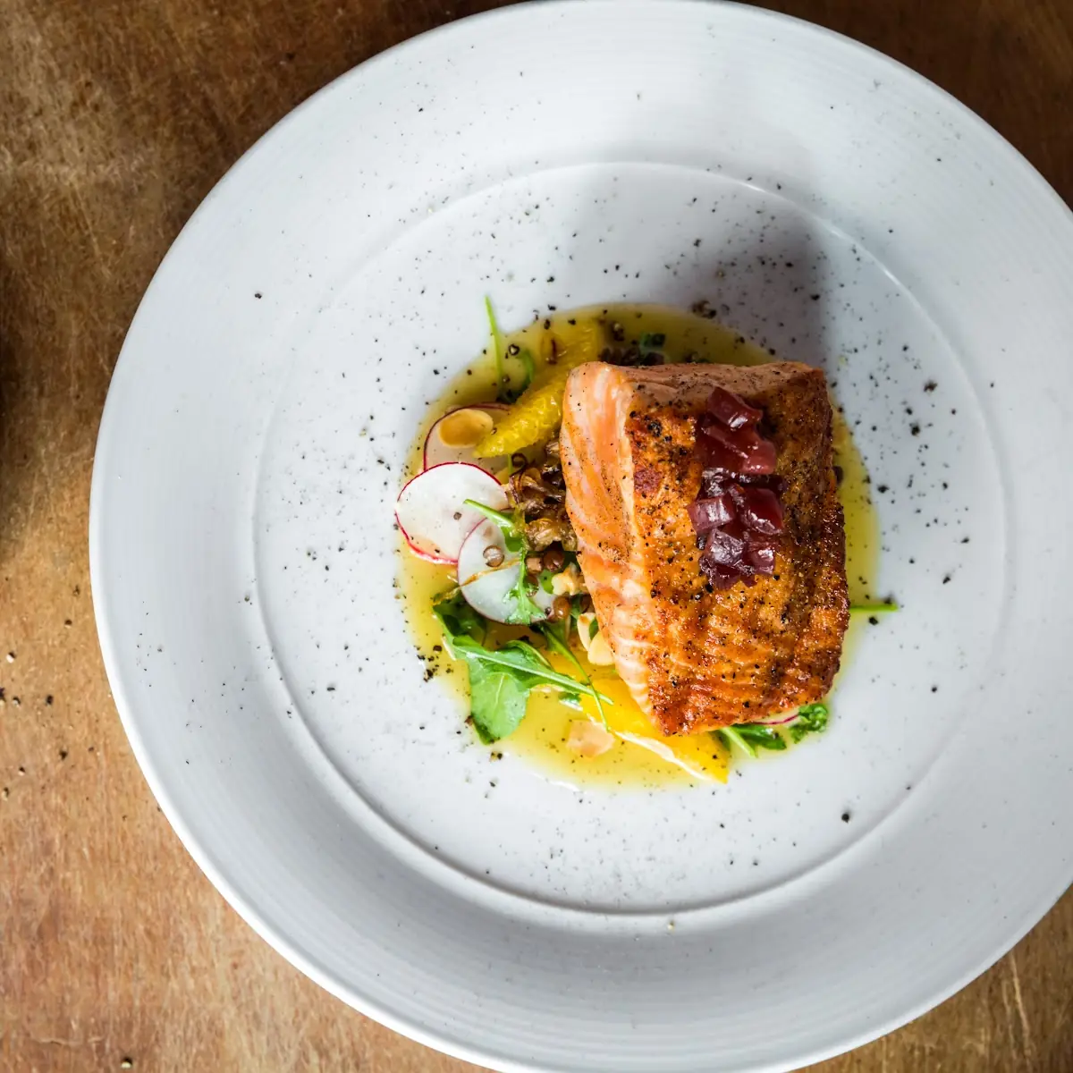 Grilled Salmon Beurre Monte